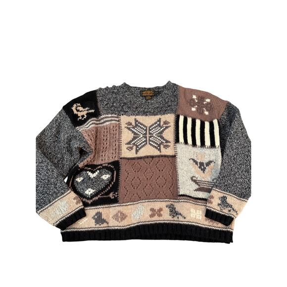 Eddie Bauer Sweaters - Vintage Eddie Bauer Knit Sweater Wool Crew Neck Multicolor Size Large
